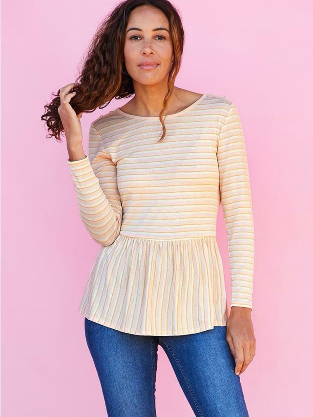 Matilda Jane Dream Chasers True Friend Peplum Long Sleeve Top Size M